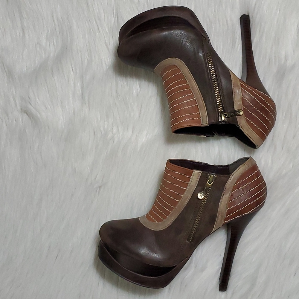 Two Lips Leather Platform Booties - image 5